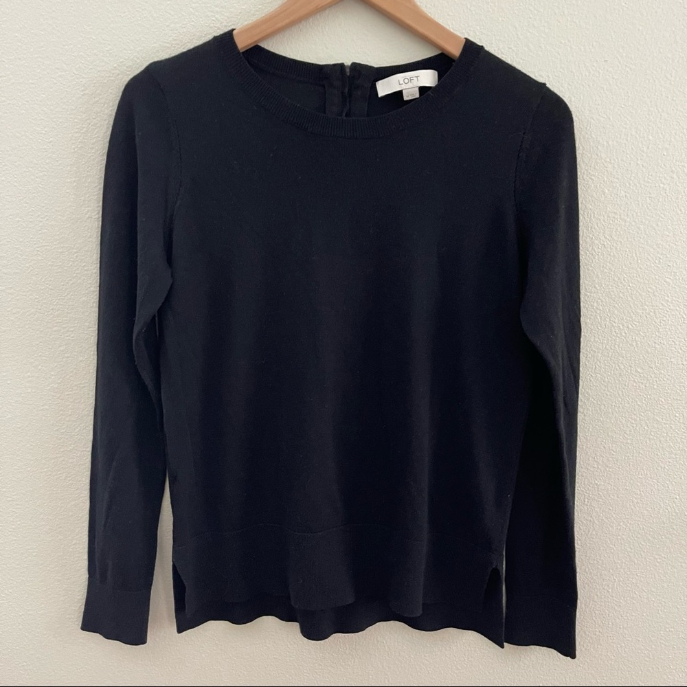 LOFT Black Sweater, Lightweight, Size M, EUC